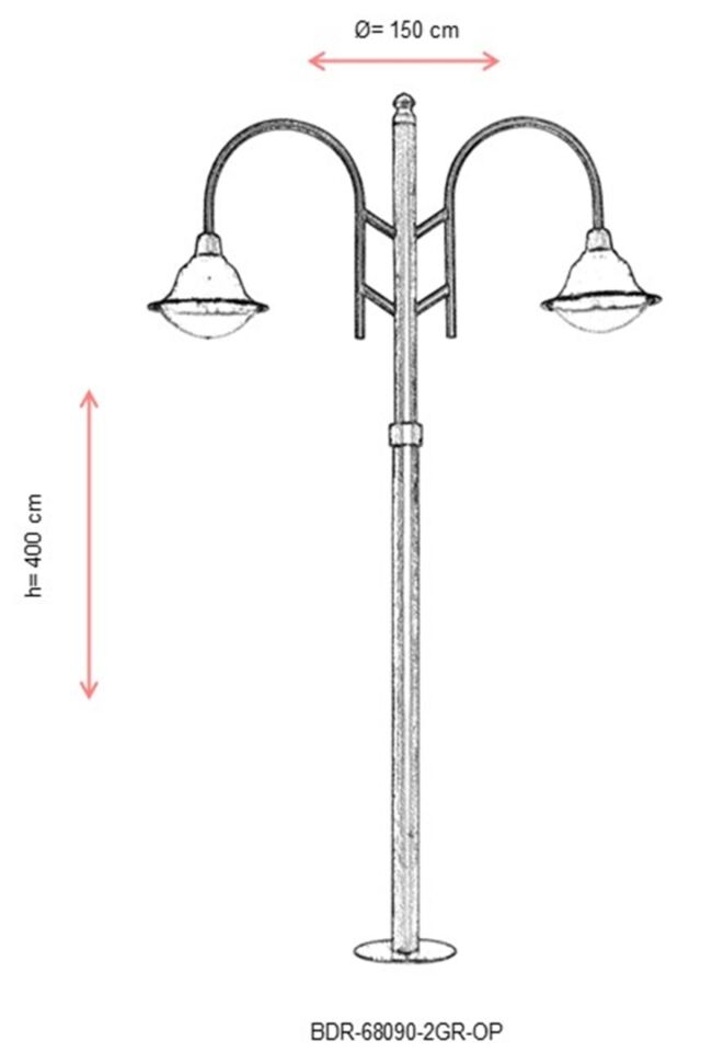 Bahçe Direkleri E27 24W 150cm Alüminyum Beyaz Dorbien-BDR-68090-2GR-OP