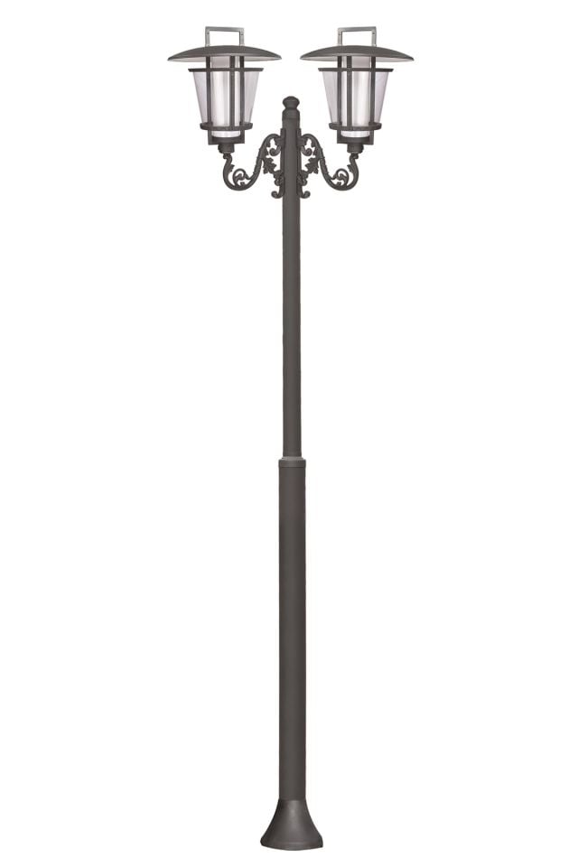 Bahçe Direkleri LED 25W 125cm Çelik Boru Siyah Dorbien-BDR-68223-2BSY-LED