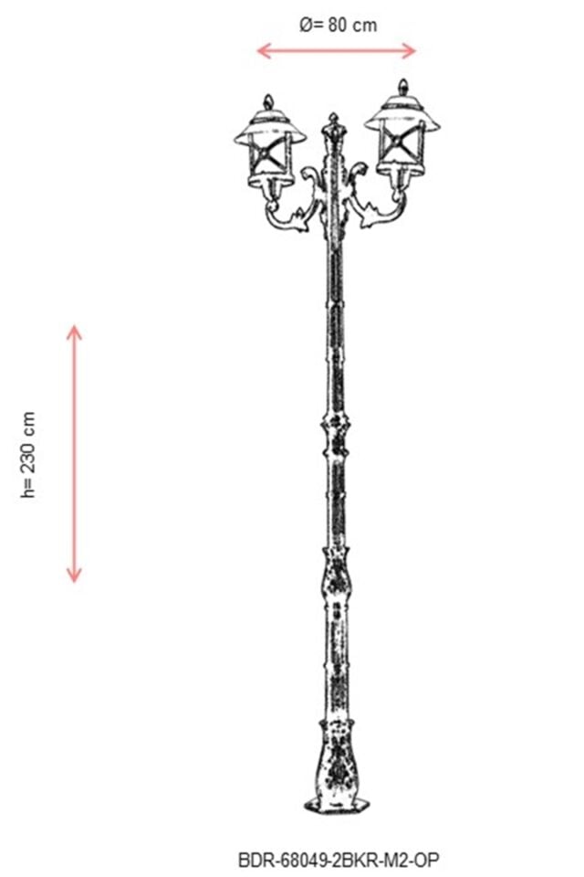 Bahçe Direkleri E27 24W 80cm Alüminyum Kahverengi/Siyah Dorbien-BDR-68049-2BKR-M2-OP