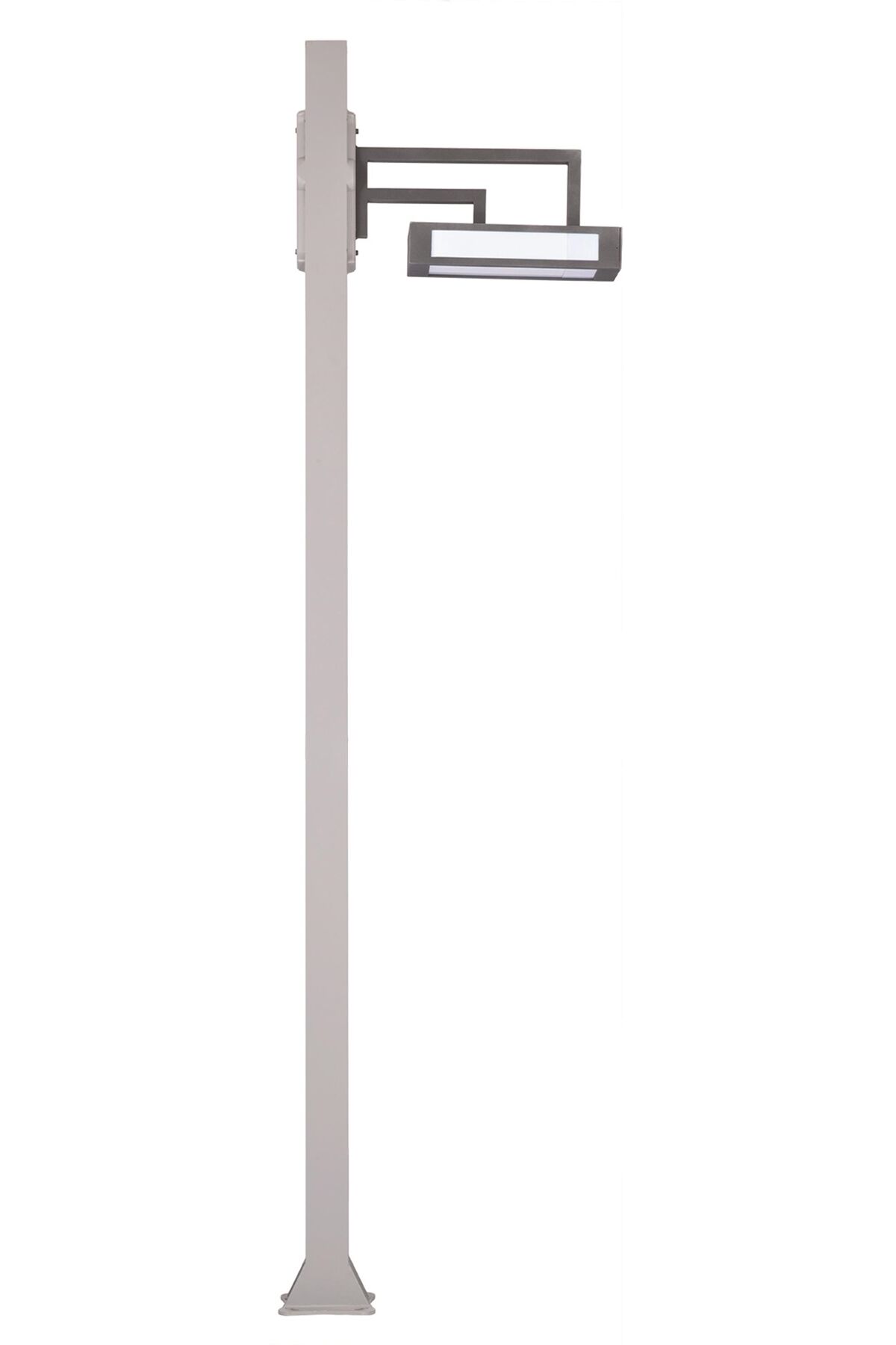 Bahçe Direkleri LED 20W 10x10cm Alüminyum Profil Gri/Siyah Dorbien-BDR-68229-GR-LED