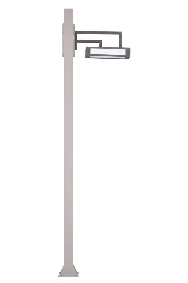Bahçe Direkleri LED 20W 10x10cm Alüminyum Profil Gri/Siyah Dorbien-BDR-68229-GR-LED