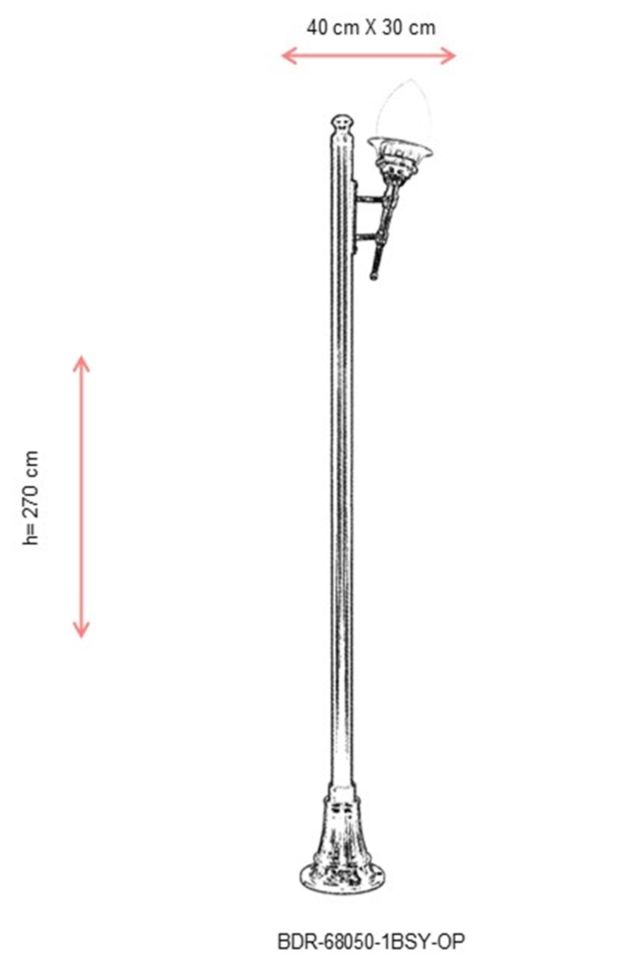 Bahçe Direkleri E27 12W 40x30cm Alüminyum Sarı/Siyah Dorbien-BDR-68050-1BSY-OP