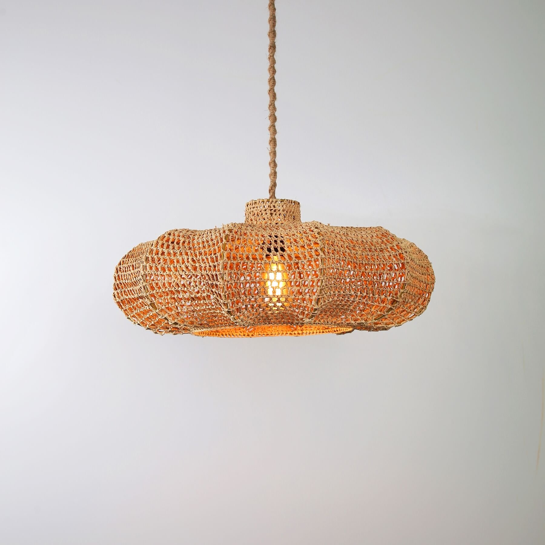 Queen Modern Avize E27 12W 55cm Tığ Doğal Dorbien-SLRT-8004