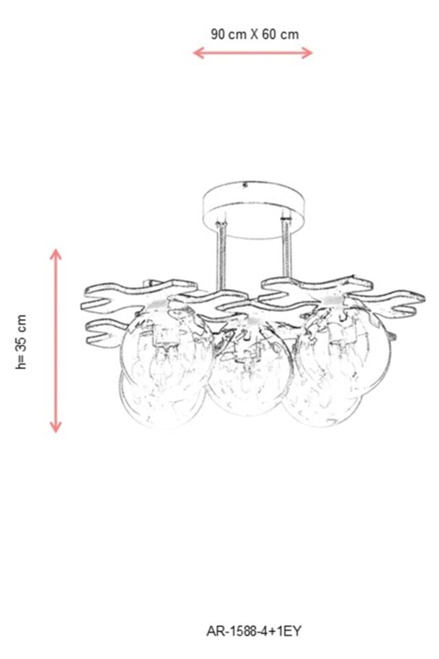 Tosya Modern Avize E27 60W 90x60cm Metal Eskitme Avonni-AR-1588-4+1EY