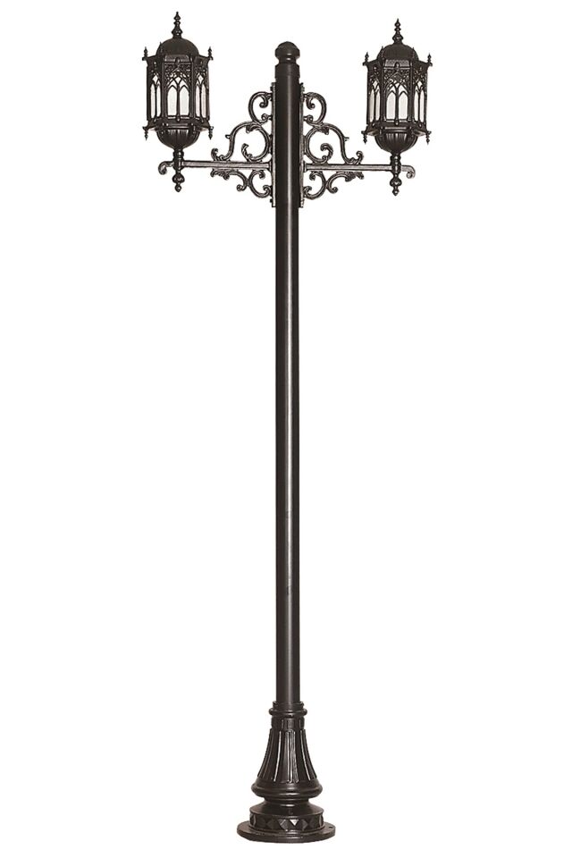 Bahçe Direkleri E27 24W 80x30cm Alüminyum Siyah Dorbien-BDR-68051-2BSY-M1
