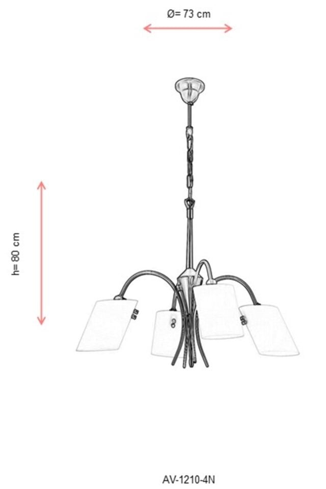 Sima Modern Avize E14 24W 73cm Metal Nikel Avonni-AV-1210-4N