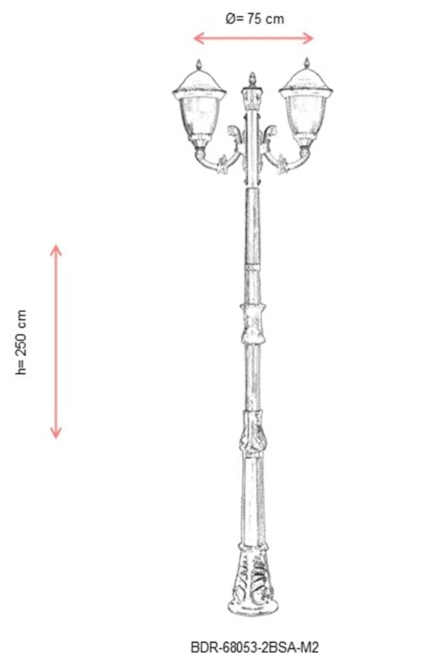 Bahçe Direkleri E27 24W 75cm Alüminyum Sarı Dorbien-BDR-68053-2BSA-M2