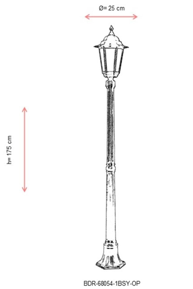 Bahçe Direkleri E27 12W 25cm Alüminyum Sarı/Siyah Dorbien-BDR-68054-1BSY-OP