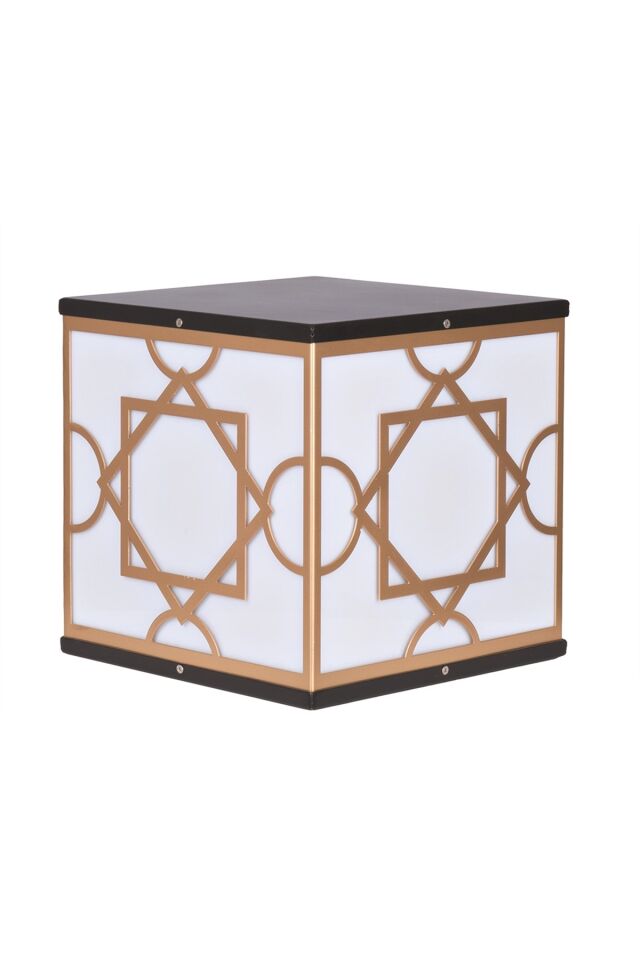 Bahçe Set Üstü Aydınlatma E27 12W 30x30cm Metal Kahverengi/Siyah Dorbien-BSU-68268-SA-M4