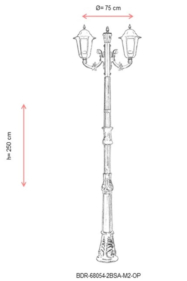 Bahçe Direkleri E27 24W 75cm Alüminyum Sarı Dorbien-BDR-68054-2BSA-M2-OP