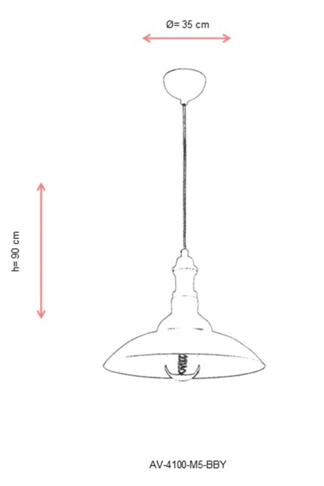 Mimoza Modern Avize E27 12W 35cm Metal Beyaz Avonni-AV-4100-M5-BBY