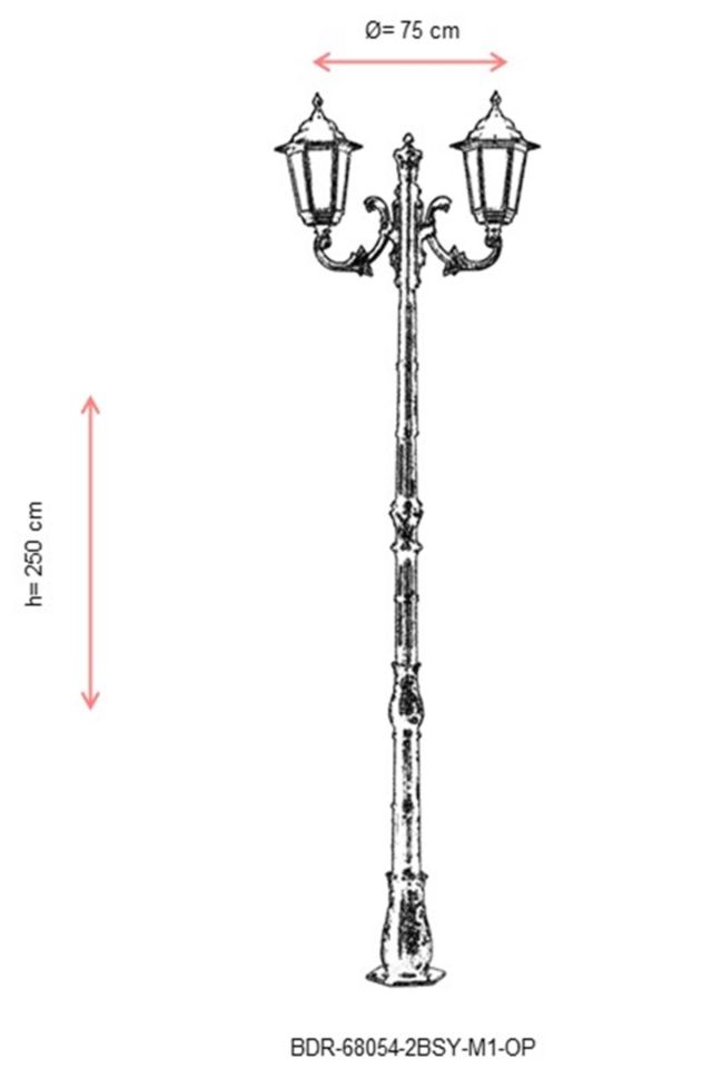 Bahçe Direkleri E27 24W 75cm Alüminyum Sarı/Siyah Dorbien-BDR-68054-2BSY-M1-OP