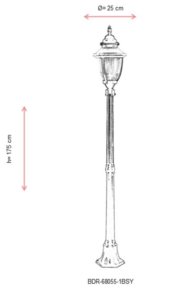 Bahçe Direkleri E27 12W 25cm Alüminyum Kahverengi/Siyah Dorbien-BDR-68055-1BSY