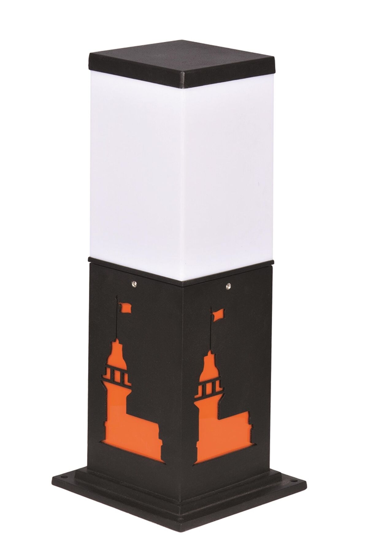 Bahçe Bollard E27 12W 15x15cm Alüminyum Profil Siyah Dorbien-BBO-68252-BSY