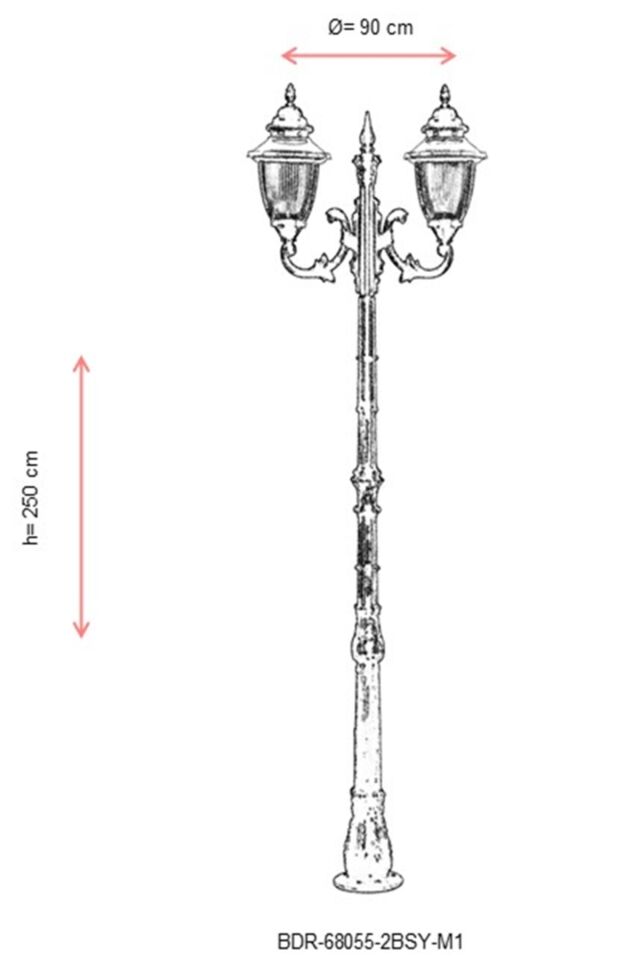 Bahçe Direkleri E27 24W 90cm Alüminyum Kahverengi/Siyah Dorbien-BDR-68055-2BSY-M1
