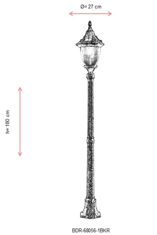 Bahçe Direkleri E27 12W 27cm Alüminyum Kahverengi Dorbien-BDR-68056-1BKR