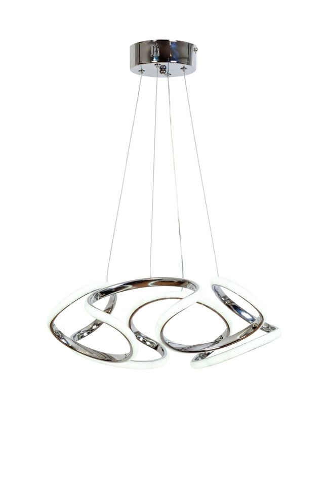 Şans Modern Avize LED 44W 45x42cm Alüminyum Profil Krom Dorbien-AV-6117-4K
