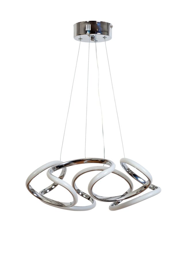 Şans Modern Avize LED 44W 45x42cm Alüminyum Profil Krom Dorbien-AV-6117-4K