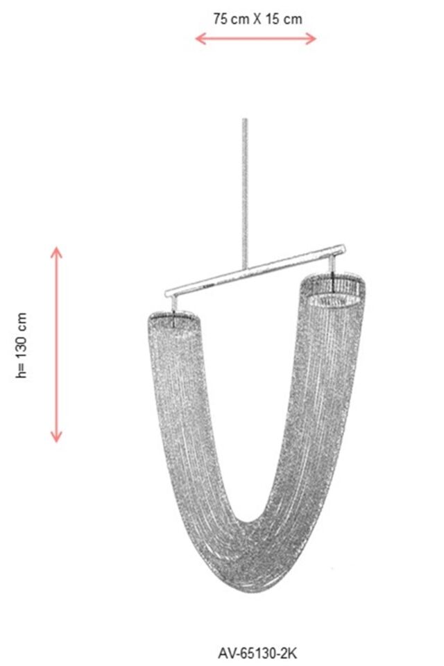 Spring Modern Avize LED 12W 75x15cm Metal Krom Avonni-AV-65130-2K