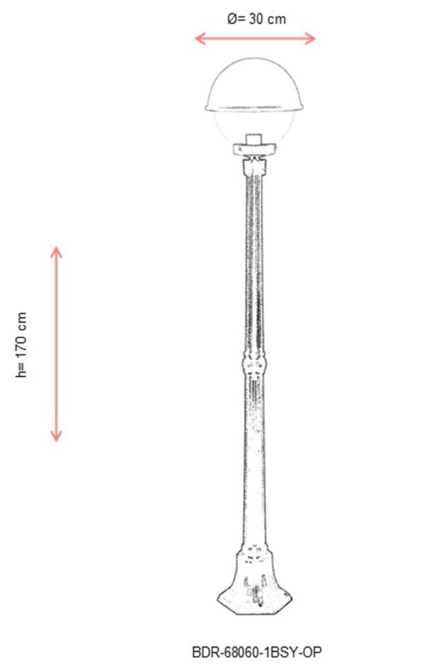 Bahçe Direkleri E27 12W 30cm Alüminyum Sarı/Siyah Dorbien-BDR-68060-1BSY-OP