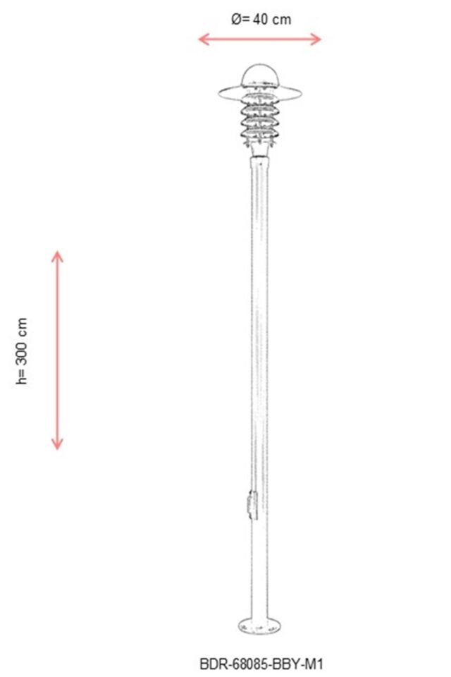Bahçe Direkleri E27 12W 40cm Alüminyum Beyaz Dorbien-BDR-68085-BBY-M1