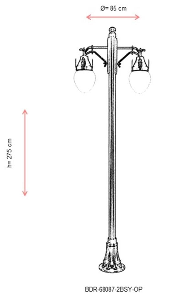 Bahçe Direkleri E27 24W 85cm Alüminyum Sarı/Siyah Dorbien-BDR-68087-2BSY-OP