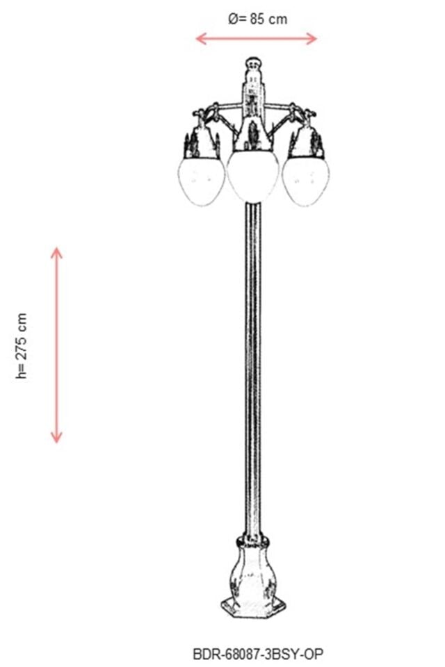 Bahçe Direkleri E27 36W 85cm Alüminyum Sarı/Siyah Dorbien-BDR-68087-3BSY-OP