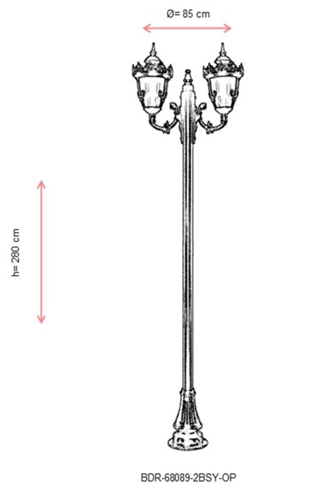 Bahçe Direkleri E27 24W 85cm Alüminyum Siyah Dorbien-BDR-68089-2BSY-OP