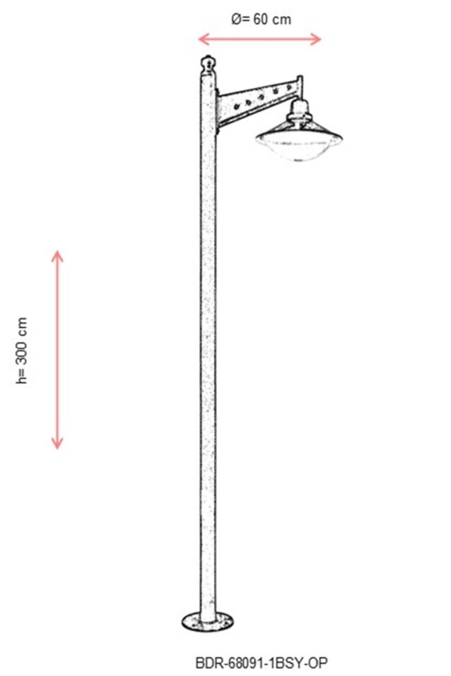 Bahçe Direkleri E27 12W 60cm Alüminyum Siyah Dorbien-BDR-68091-1BSY-OP