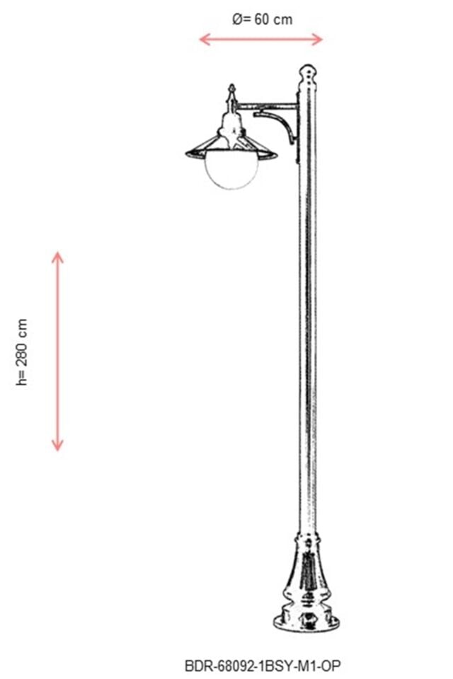 Bahçe Direkleri E27 12W 60cm Alüminyum Siyah Dorbien-BDR-68092-1BSY-M1-OP