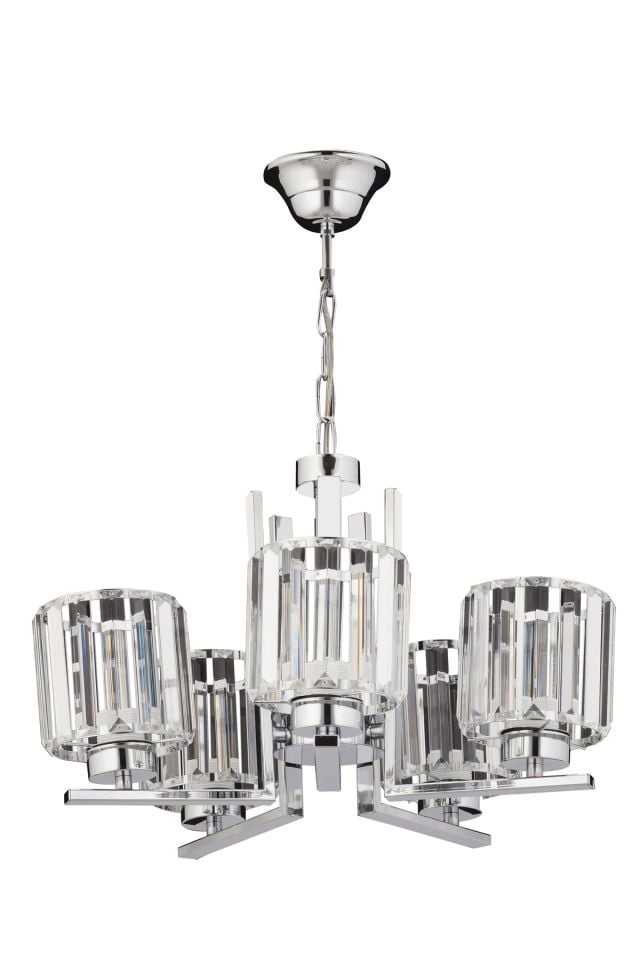 Kristal Modern Avize E27 60W 50cm Metal Krom Dorbien-FZ-7396-5K