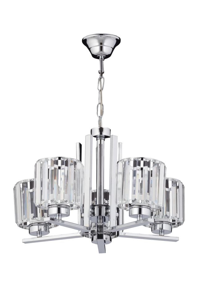 Kristal Modern Avize E27 60W 50cm Metal Krom Dorbien-FZ-7396-5K