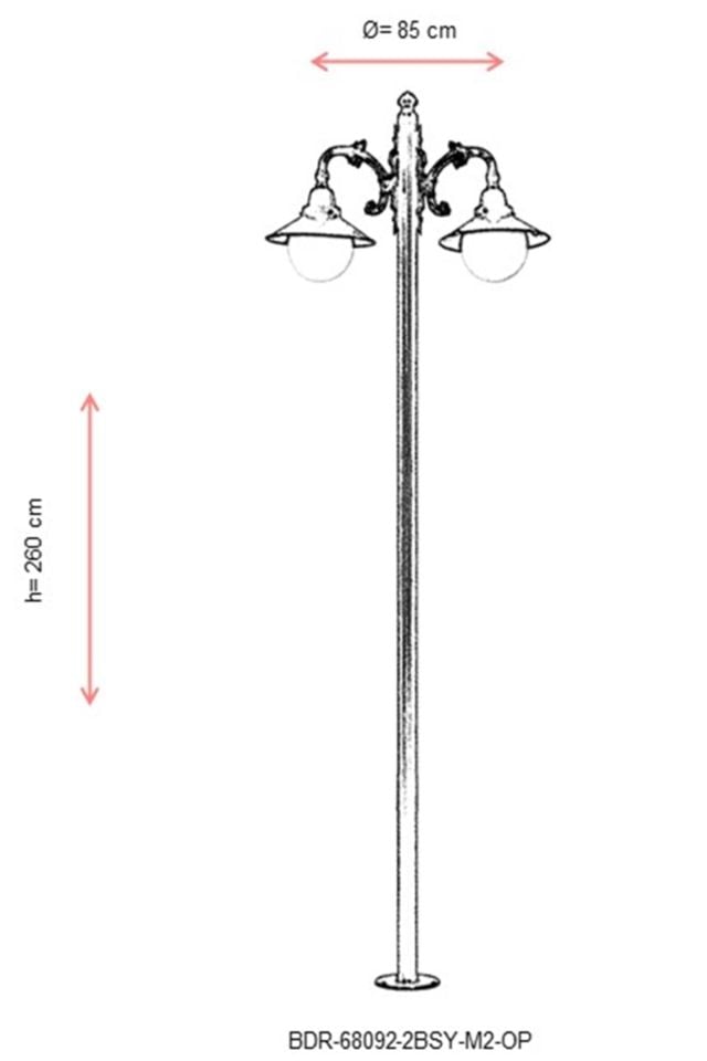 Bahçe Direkleri E27 24W 85cm Alüminyum Siyah Dorbien-BDR-68092-2BSY-M2-OP