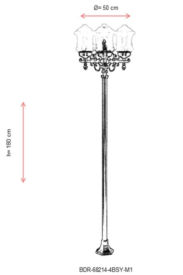 Bahçe Direkleri E27 48W 50cm Çelik Boru Siyah Dorbien-BDR-68214-4BSY-M1