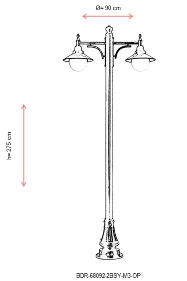 Bahçe Direkleri E27 24W 90cm Alüminyum Siyah Dorbien-BDR-68092-2BSY-M3-OP