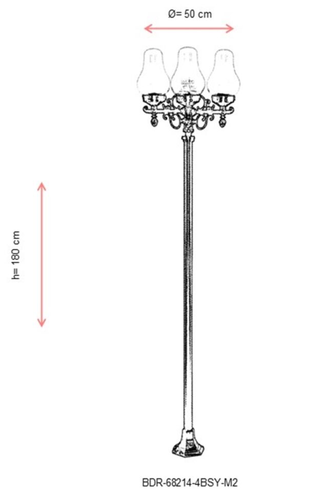 Bahçe Direkleri E27 48W 50cm Çelik Boru Siyah Dorbien-BDR-68214-4BSY-M2