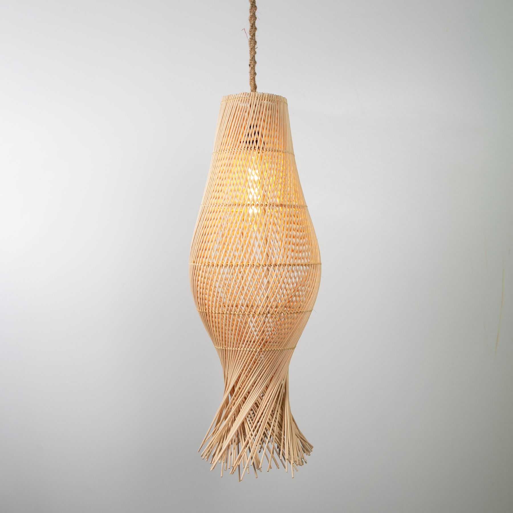 Lena Modern Avize E27 12W 25cm Rattan Doğal Dorbien-SLB-8019-S