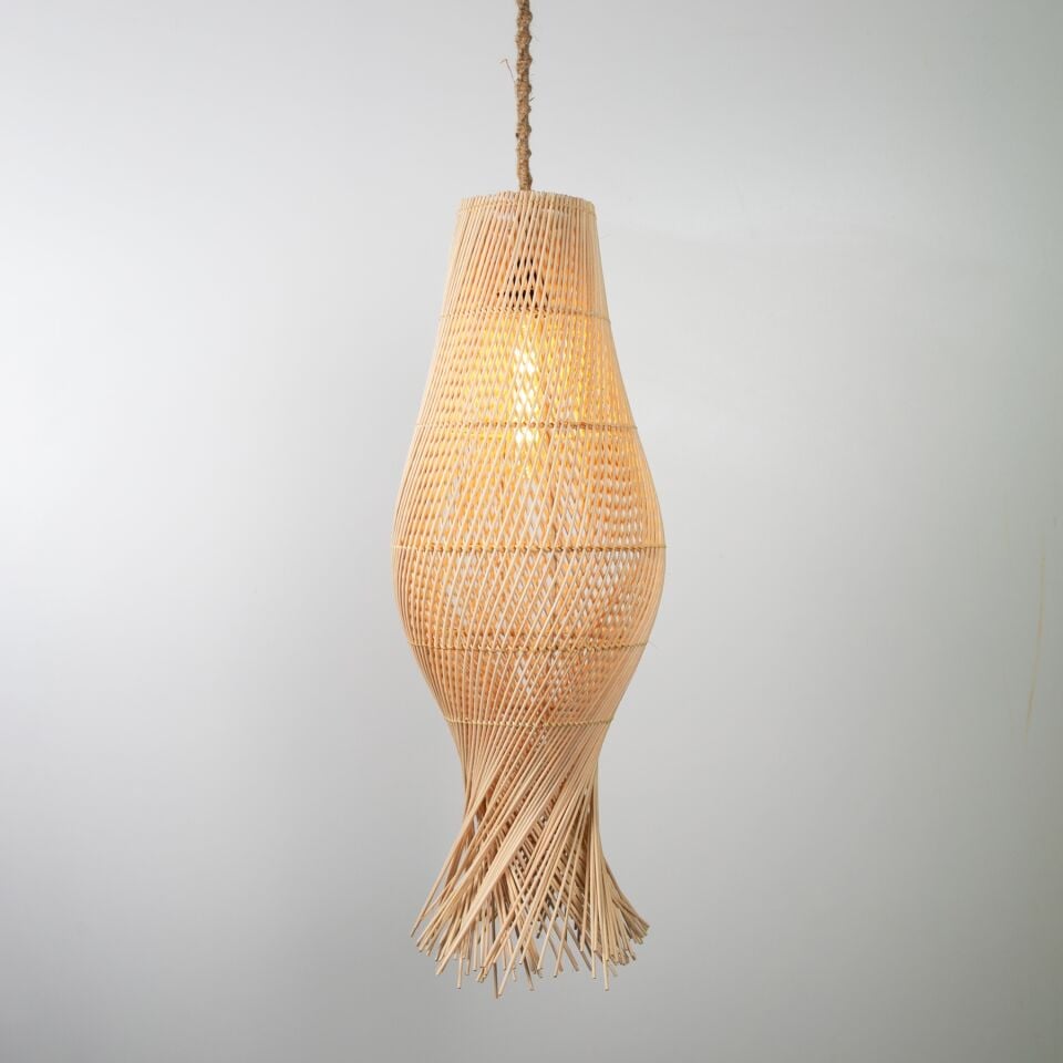 Lena Modern Avize E27 12W 25cm Rattan Doğal Dorbien-SLB-8019-S
