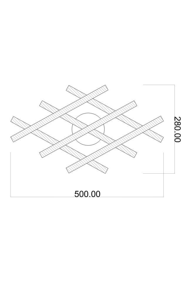 Yıldız Modern Avize LED 36W 50x28cm Alüminyum Profil Siyah Dorbien-ER-10379-3BSY-M1