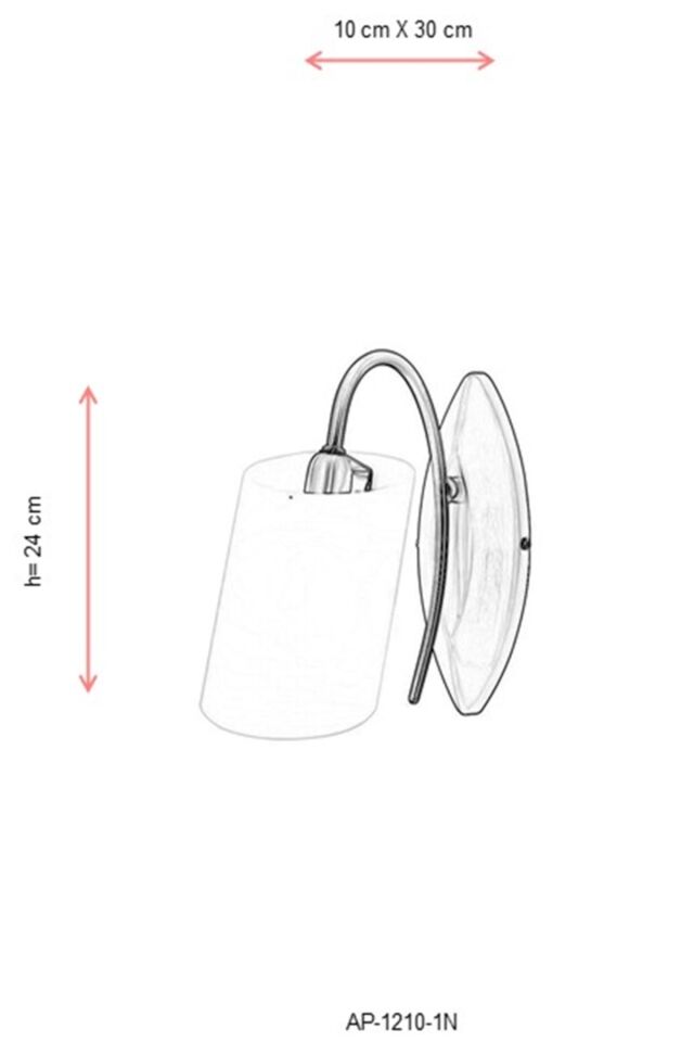 Sima Aplik E14 6W 10x30cm Metal Nikel Avonni-AP-1210-1N