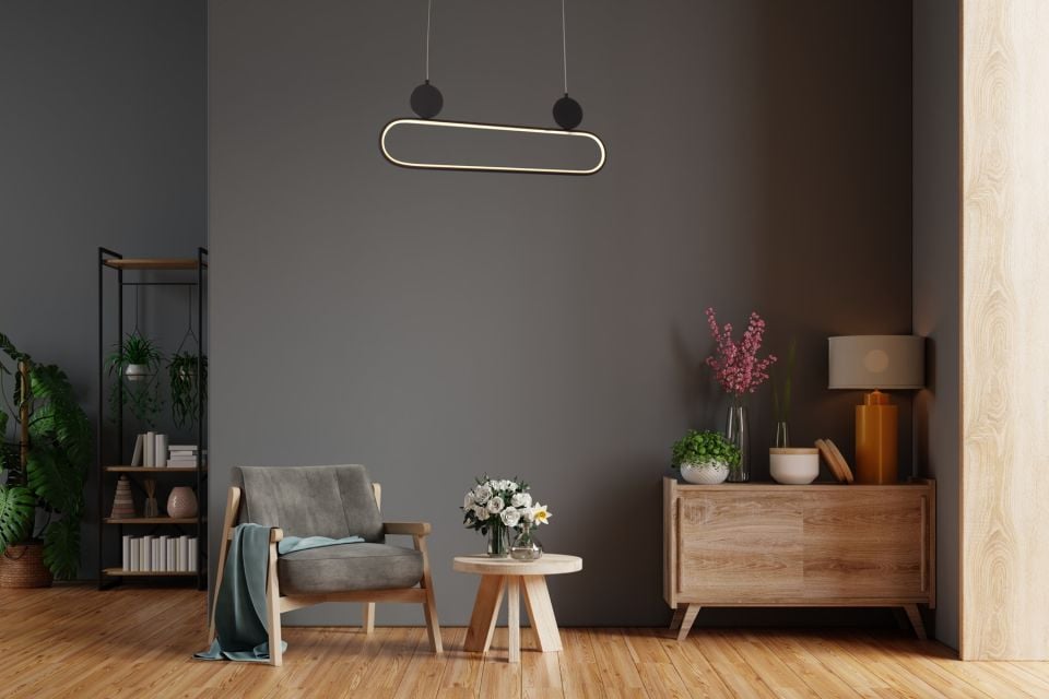 Kaykay Modern Avize LED 26W 80x10cm Alüminyum Profil Siyah Dorbien-EV-10381-BSY