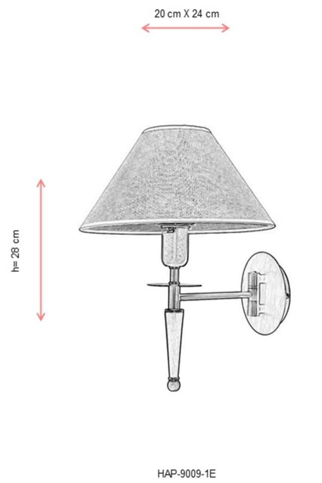 Feyza Aplik E27 12W 20x24cm Metal Eskitme Avonni-HAP-9009-1E