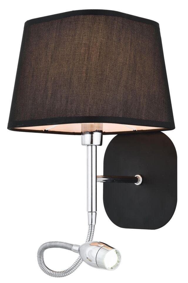 Riga Aplik E14 6W 18x22cm Metal Siyah Avonni-HAP-9071-1BS-LED