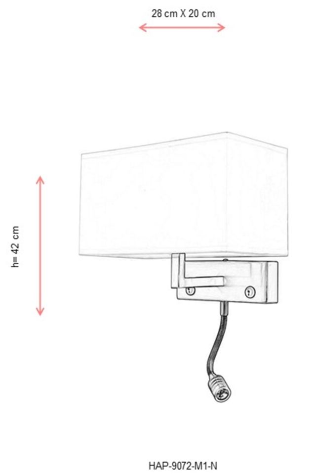 Atlanta Aplik E27 12W 28x20cm Metal Nikel Avonni-HAP-9072-M1-N