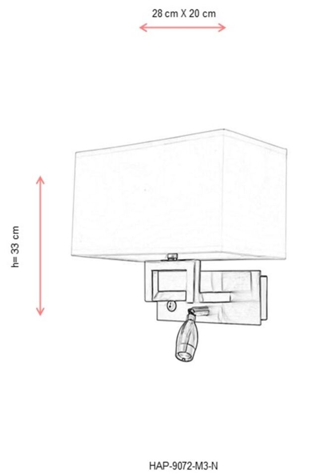 Atlanta Aplik E27 12W 28x20cm Metal Nikel Avonni-HAP-9072-M3-N