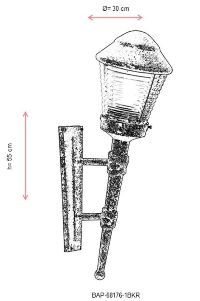 Bahçe Aplik E27 12W 30cm Alüminyum Kahverengi Dorbien-BAP-68176-1BKR