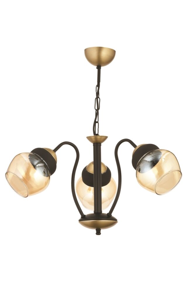 Glass Modern Avize E27 36W 50cm Metal Eskitme/Siyah Dorbien-FZ-7105-3BSY