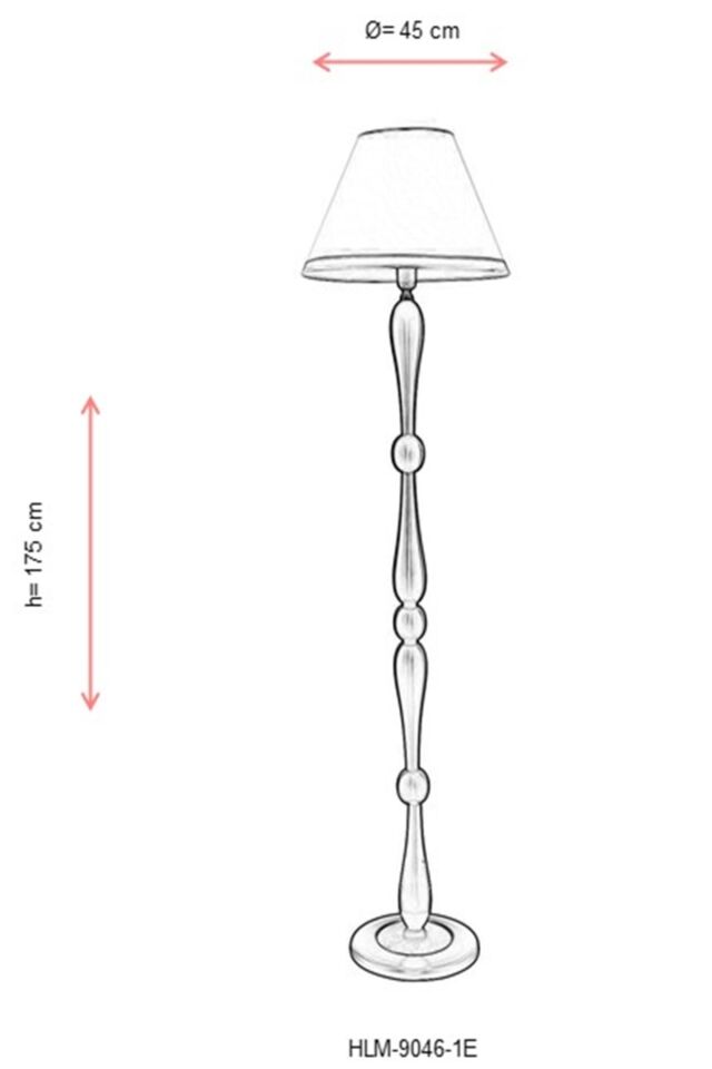 Hülya Lambader E27 12W 45cm Metal Eskitme Avonni-HLM-9046-1E