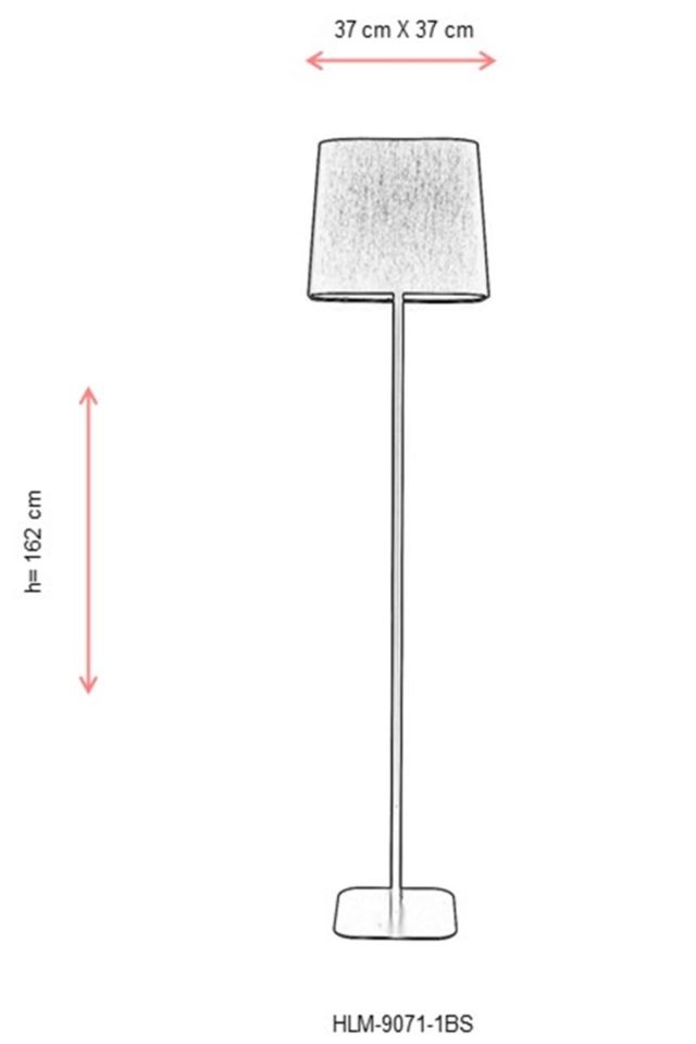 Riga Lambader E27 12W 37x37cm Metal Siyah Avonni-HLM-9071-1BS