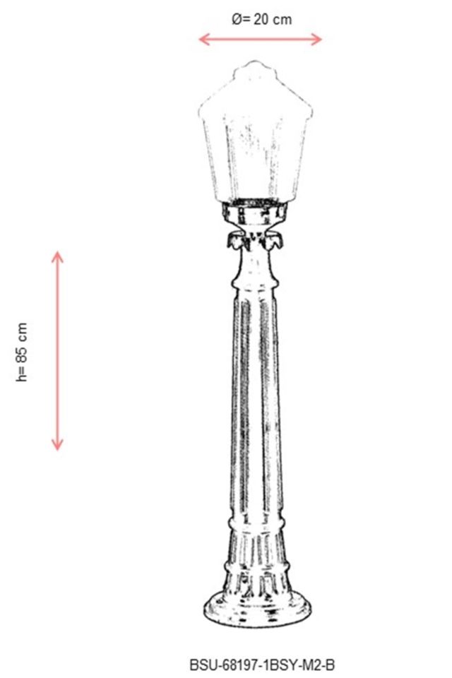 Bahçe Set Üstü Aydınlatma E27 12W 20cm ABS Siyah Dorbien-BSU-68197-1BSY-M2-B